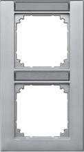 M-PLAN-Rahmen, 2fach beschriftbar, senkrechte Montage, Aluminium matt, Merten 476260