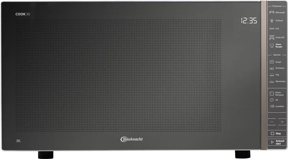 Bauknecht MW 304 M Stand Mikrowelle, 53,9 cm breit, 900 W, 30 L, 7 Leistungsstufen, Grill, edles schwarz