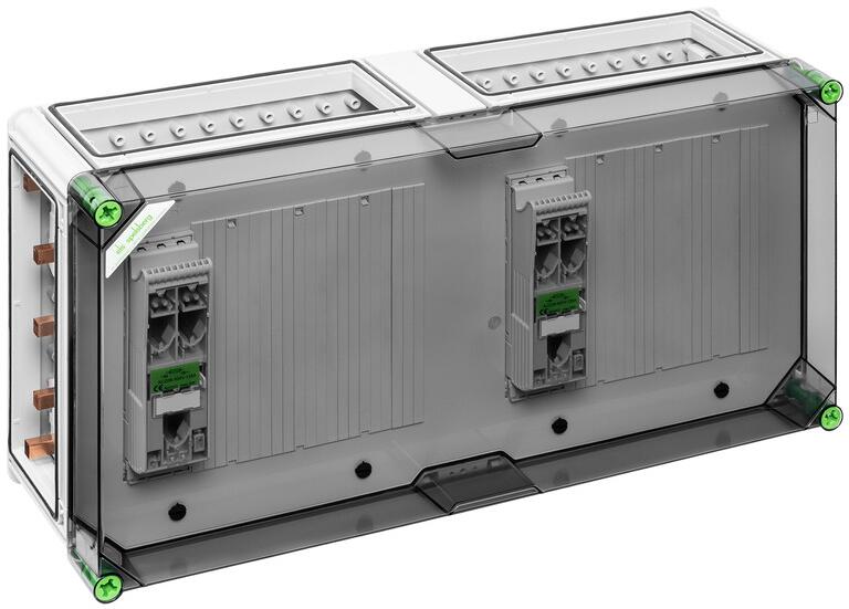 Spelsberg GST 4325-630 NH-Reiterlasttrennergehäuse, Schutzart IP65, Schlagfestigkeit IK08, Schutzklasse II, Bemessungsspannung 690V AC, halogenfrei (0