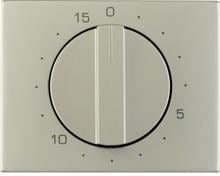 Berker 16347104 Zentralstück mit Regulierknopf für mechanische Zeitschaltuhr, K.5, Edelstahl, Metall mattiert