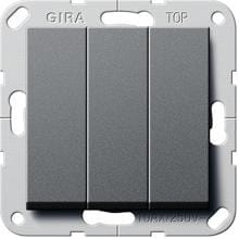 Gira 283028 Wippschalter, British Standard, 3fach, Ausschalter, System 55, anthrazit