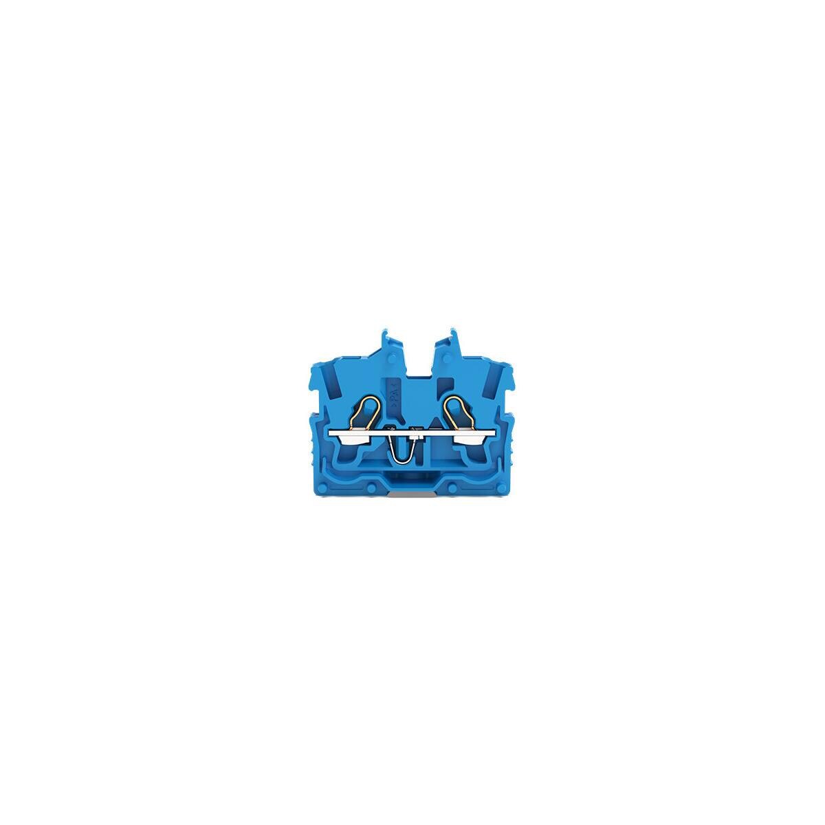 Wago 2050-304 2-Leiter-Mini-Durchgangsklemme mit Betätigungsöffnung, 1mm², Push-in Cage Clamp, blau