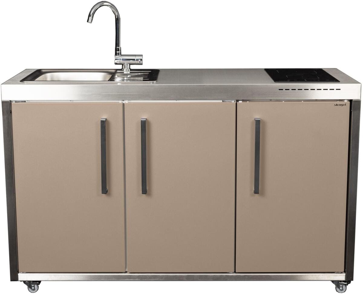 Stengel MO 150 Miniküche Outdoor, Kühlschrank rechts, mit Gefrierfach, sand (2215000036111)