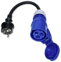 Weingärtner CEE-Adapterleitung Schukostecker - 3polig Kupplung 0,3m, schwarz (00554)