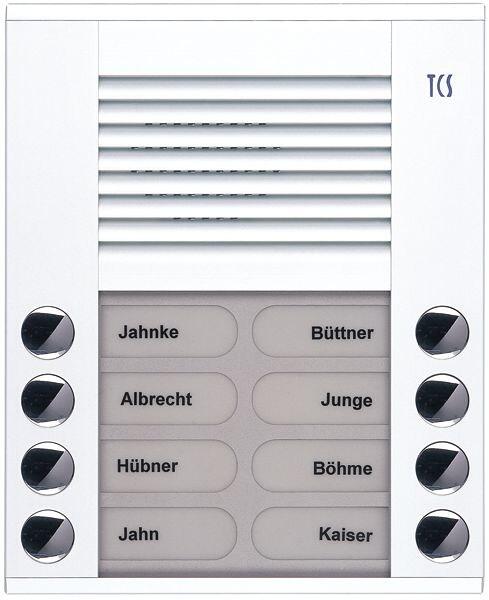 TCS PES08-WS/04 Audio Außenstation, 8 Klingeltasten, rechts-/ linksbündig, AP, Serie PES, weiß