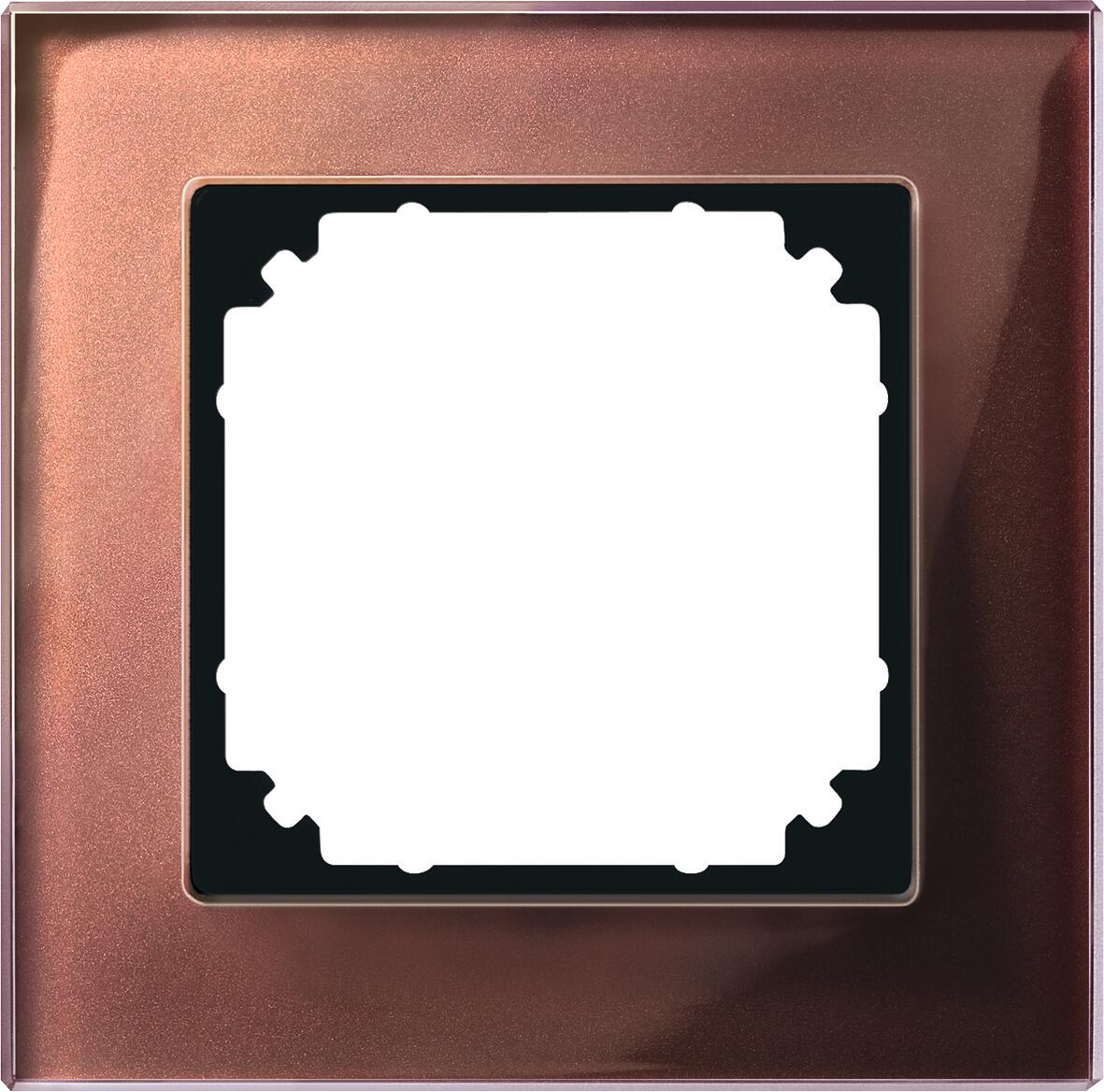 Merten 489115 Echtglasrahmen, M-PLAN, 1fach, Mahagonibraun