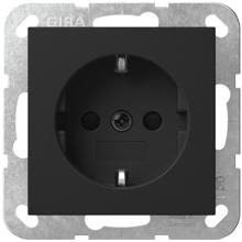 Gira 4183005 SCHUKO-Steckdose, 16A, 250 V~ mit Shutter, Schraubklemmen, System 55, schwarz matt