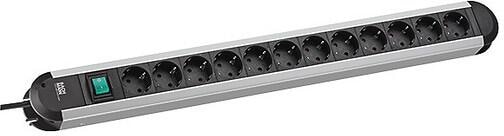 Bachmann 330.073 Tischsteckdose Primo, mit Schalter, 12-fach, aluminium