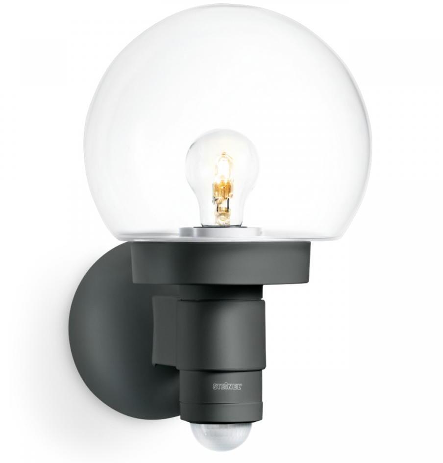 Steinel L 115 S Sensor-Außenleuchte, AP, max. 60W E27, IP44, Abdeckung aus Glas, anthrazit (059880)