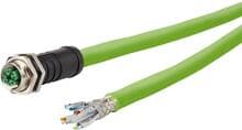 METZ CONNECT M12 Industrial Ethernet Leitung, X-kodiert, 10m, M12 Buchse gerade - freies Leitungsende, ohne Flansch, Schleppkette, PUR (142M6X20100)