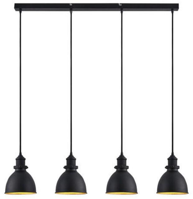 Brumberg Daphne LED-Pendelleuchte mit Metallschirmen, 4 x E27, max. 15 W, rund, schwarz (57407850)