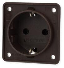 Berker 947782501 Steckdose SCHUKO, mit Steckklemmen, Integro Modul-Einsätze, braun matt