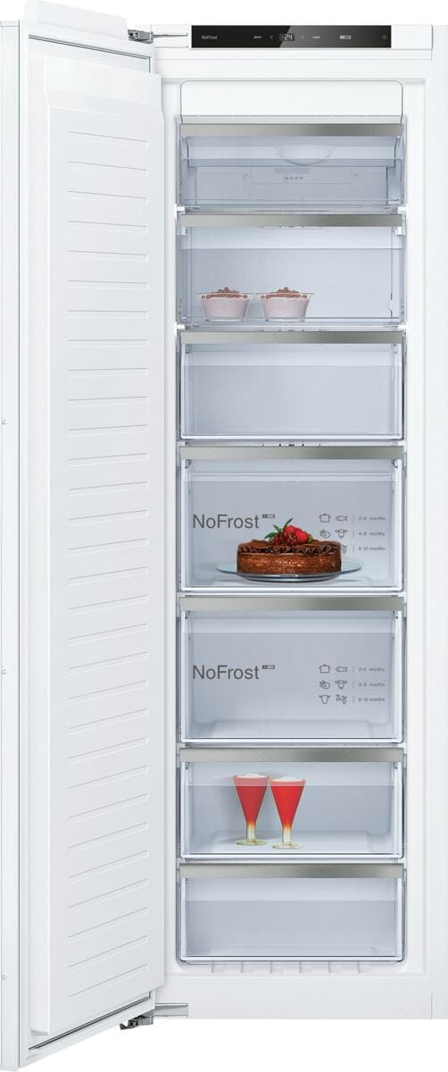 Neff GI7813CE0 N70 Einbau-Gefrierschrank, Nischenhöhe: 178 cm, 212 L, No Frost, Festtürtechnik, Vario Zone, Soft Close