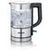 Severin WK 3472 Mini Glas-Wasserkocher, 1100W, 0,5l, Kalkfilter, BPA-frei, Glas/Edelstahl gebürstet/schwarz