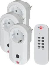 Brennenstuhl Funkschalt-Set RC CE1 3001 , 3er Funksteckdosen Set , mit Handsender, weiß (1507040)