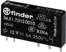 Finder 34.51.7.012.0010 Relais 6A, 12VDC, sensitiv schmal, Steck/Printanschluss, 1We