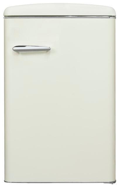 Exquisit RKS120-V-H-160E Stand Retro Vollraumkkühlschrank, 54,5 cm breit, 122 L, Gemüseschublade, Temperatureinstellung, magnolienweiß