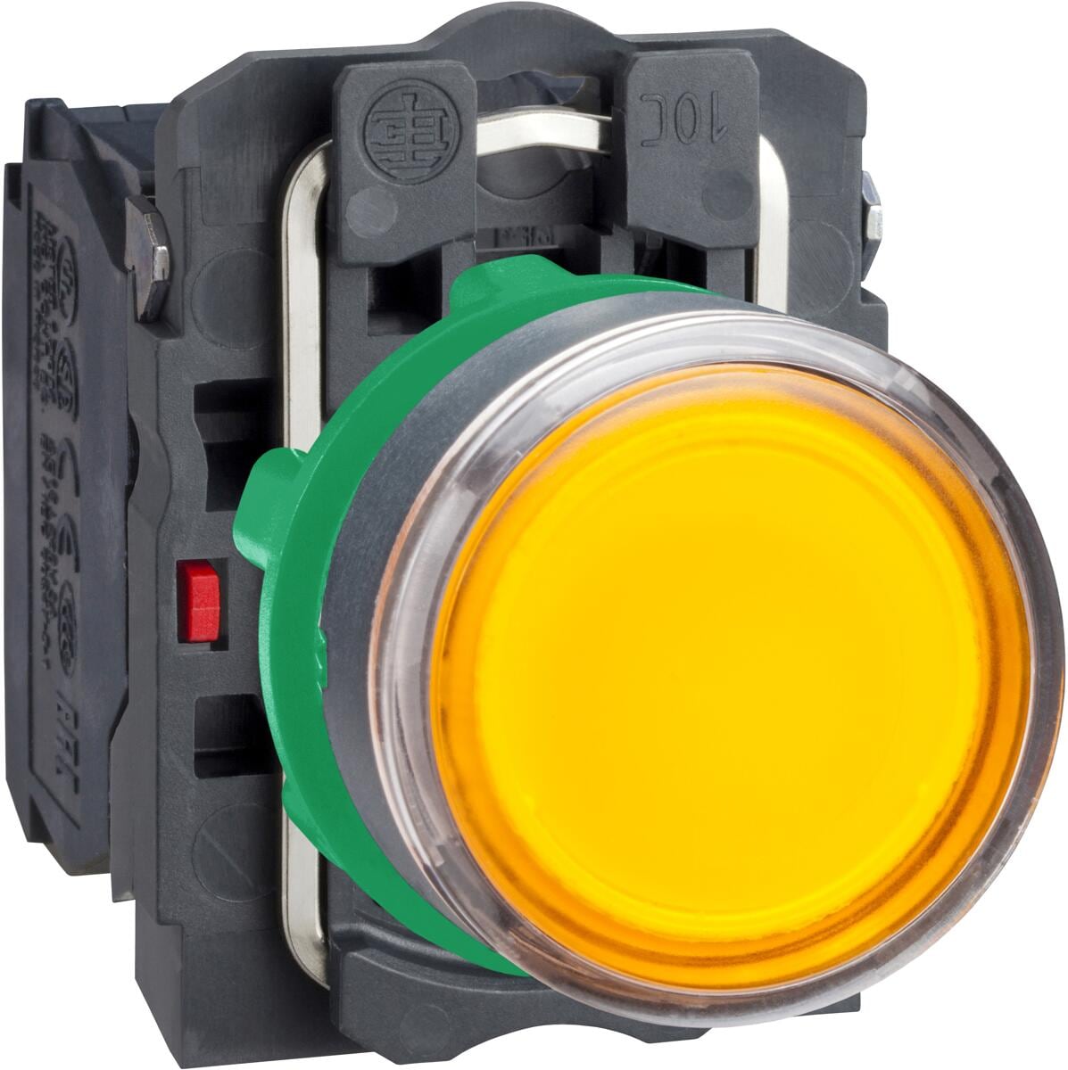 Schneider Electric XB5AW35B5 Harmony XB5, Leuchtdrucktaster, Kunststoff, 22mm, universelle LED, glatte Kalotte, 1S + 1Ö, 24V ACDC, orange