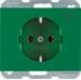 Berker 47157113 Steckdose SCHUKO mit Aufdruck, K.1/K.5, grün glänzend
