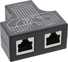 InLine Cat.5e STP T-Adapter (Port-Doppler), RJ45 Buchse an 2x RJ45 Buchse (69995B)
