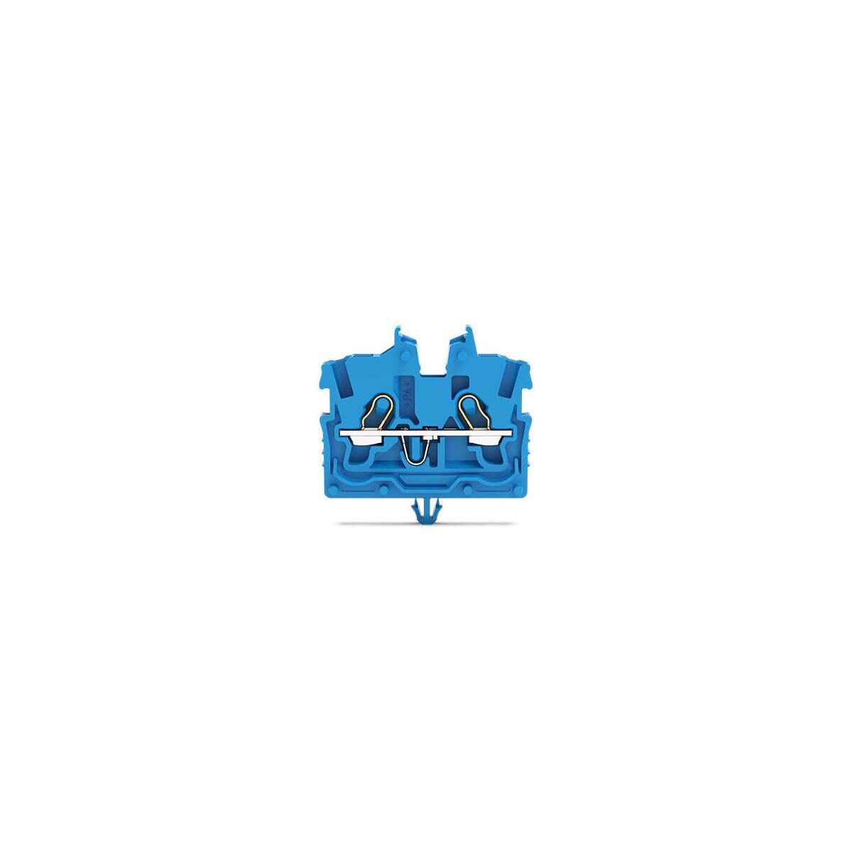 Wago 2050-314 2-Leiter-Mini-Durchgangsklemme mit Betätigungsöffnung, 1mm², Push-in Cage Clamp, blau