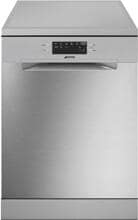 Smeg LVS342CQSX Standgeschirrspüler, 60 cm breit, 14 Maßgedecke, Total Aqua-Stop, Silber/Edelstahl mit Anti-Finger-Protektion