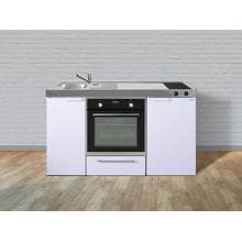 Stengel MKB 150 Miniküche, 150cm breit, Elektrokochfeld, Kühlschrank mit Gefrierfach, mit Backofen, Becken