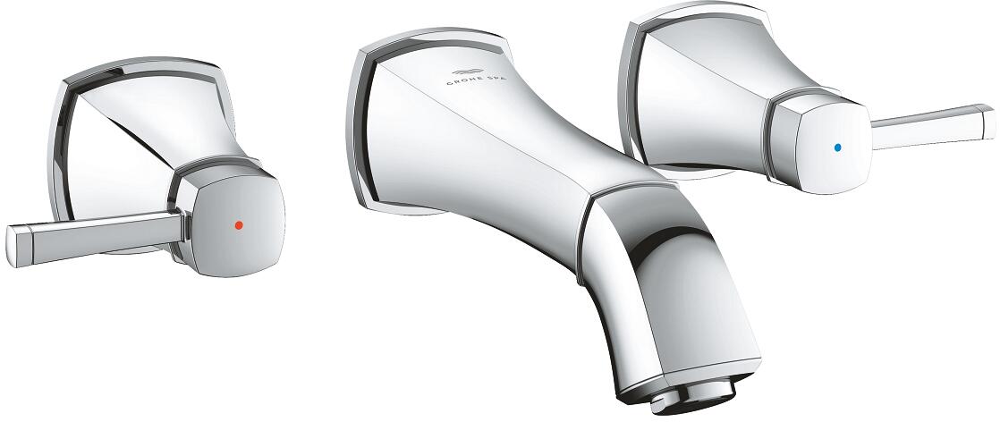 GROHE Grandera 3-Loch-Waschtischbatterie, Wandmontage, Ausladung 177 mm, chrom (20622000)
