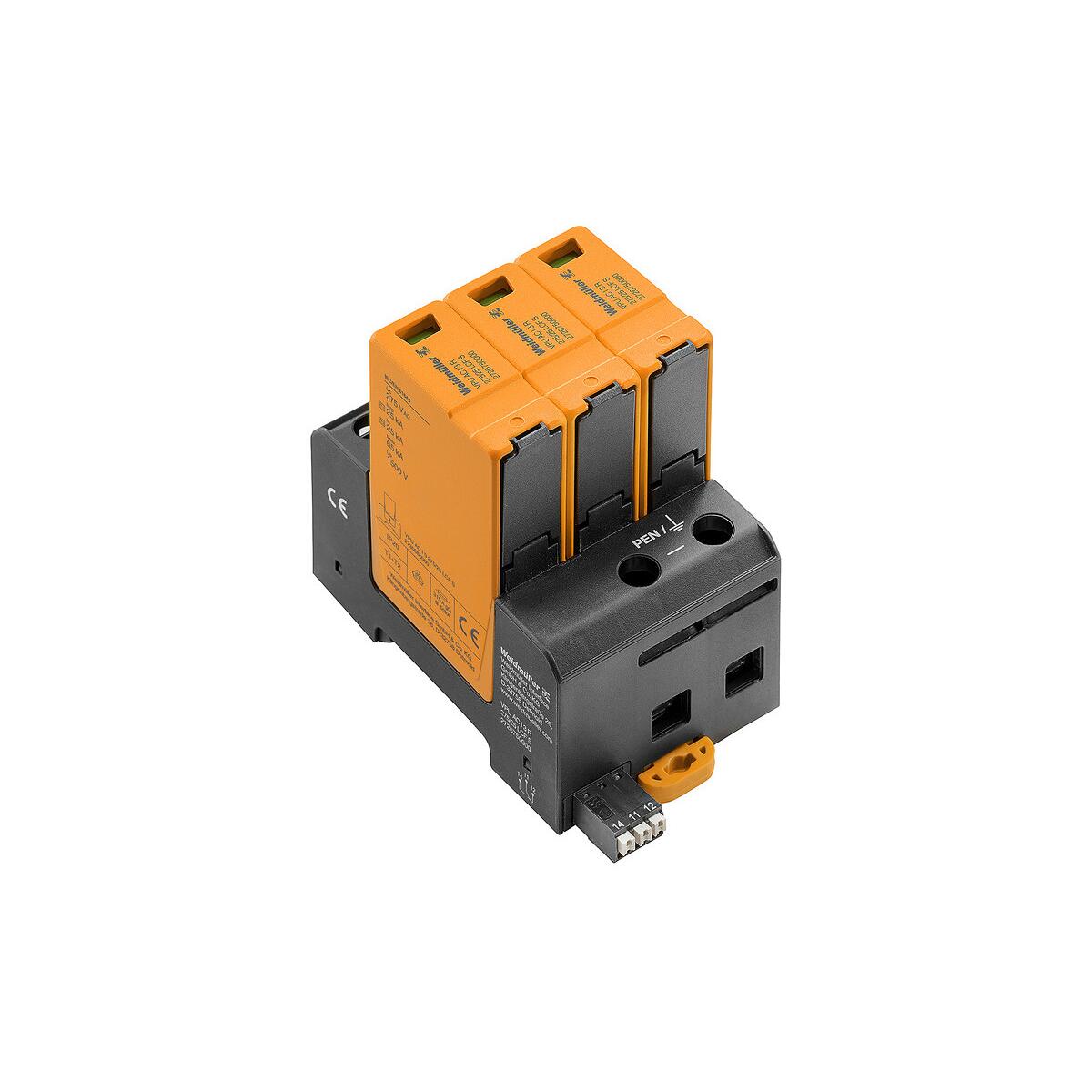 Weidmüller VPU AC I 3 R 275/25 LCF S Blitzstromableiter mit Fernmeldekontakt, Typ I, 275 V AC, 25 kA, 3 TE (2726750000)