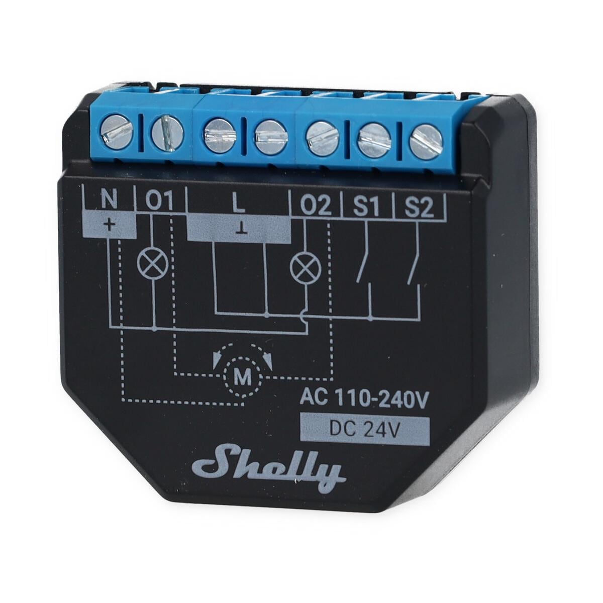 Shelly® Plus 2PM WiFi WLAN Funk Relais Doppelrelais-Schalter und  Rollladen-Steuerung mit Messfunktion max 2x 10A