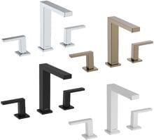 hansgrohe Tecturis E 3-Loch Waschtischarmatur 150 wassersparend+ mit Push-Open Ablaufgarnitur, Messing, 4 l/min