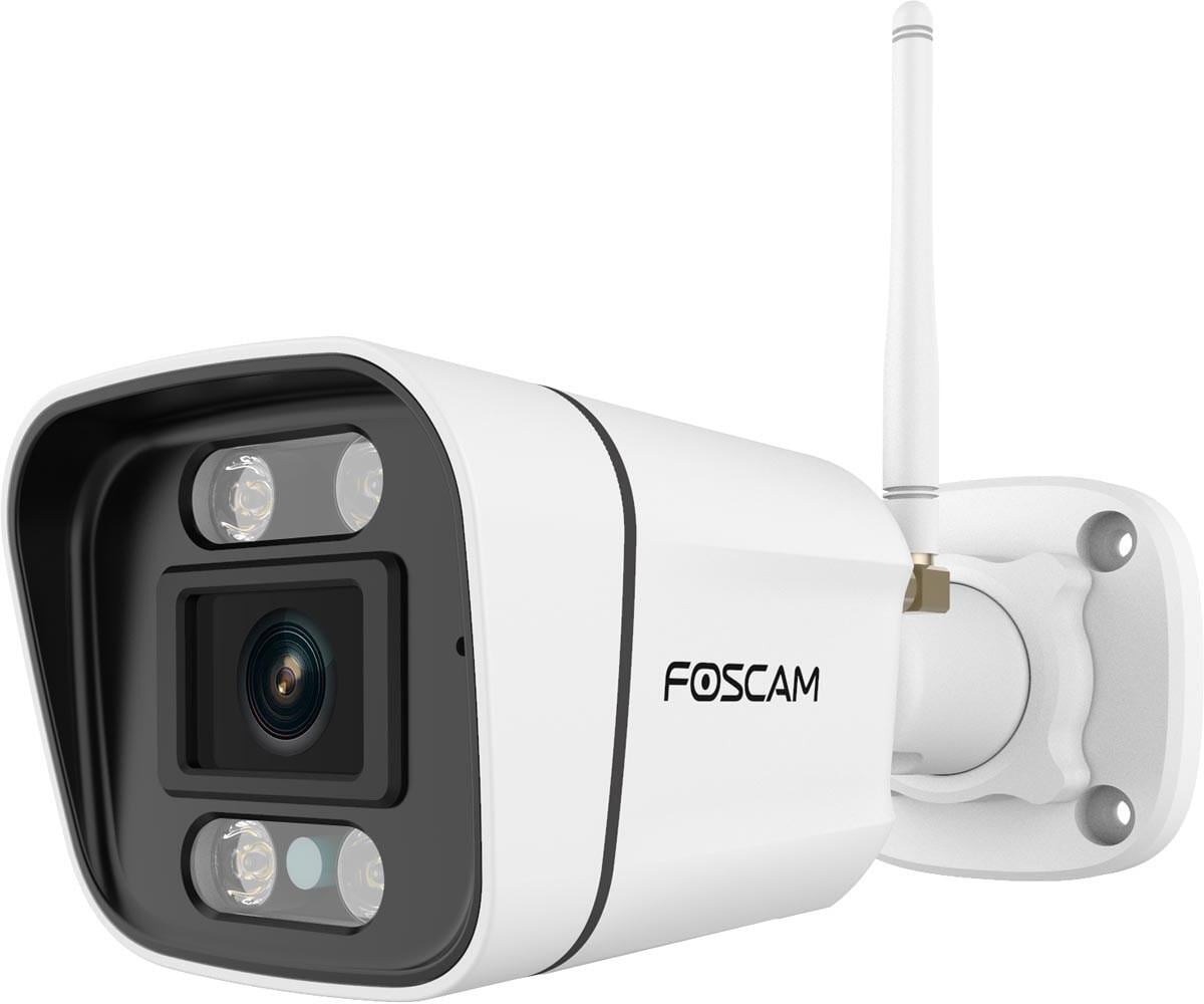 Foscam V8P 4K 8 MP Dual-Band WLAN Überwachungskamera mit integriertem Scheinwerfer und einer Alarmsirene, Bullet, weiß (V8P Weiß)