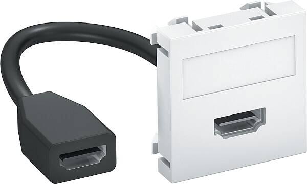 OBO Bettermann MTG-HD F RW1 Multimediaträger, HDMI, mit Kabel, Buchse-Buchse, 45x45mm, reinweiß (6104826)