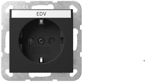 Gira 4457005 SCHUKO-Steckdose, 16A 250V~ mit Beschriftungsfeld, System 55, schwarz