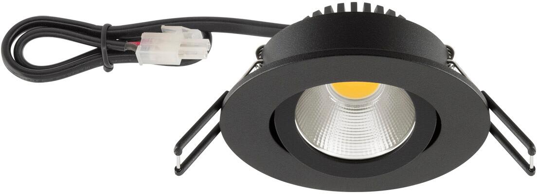EVN PC20-Serie LED Deckeneinbau, rund, schwenkbar, IP20, 350mA, 6W, 3000K, 620lm, schwarz (PC20060902)