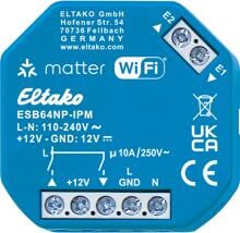 Eltako ESB64NP-IPM Beschattungsaktor mit IP, Matter über Wi-Fi, 1+1 Schließer 10 A/250 V AC, nicht potenzialfrei, blau (30064019)