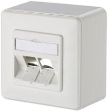 METZ CONNECT 130B10D20002-E Modul Anschlussdose AP 2 Port unbestückt 43mm, reinweiß
