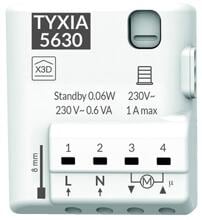 Delta Dore Funkempfänger Rollladensteuerung bis 1A, 230V, 2 Relais, Unterputz, weiß (TYXIA 5630)