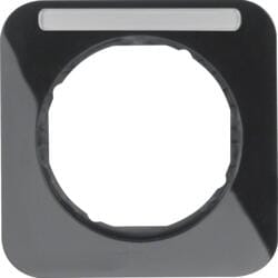 Berker 10112135 Rahmen, 1fach, mit Beschriftungsfeld, R.1, schwarz glänzend