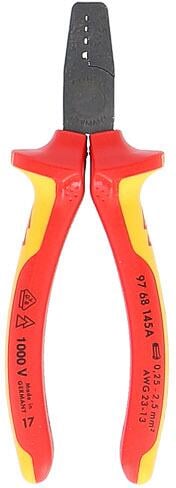 Knipex 9768145A Crimpzange, für Aderendhülsen