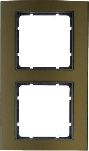 Berker 10123001 Rahmen, 2fach, B.3, Alu, braun/anthrazit