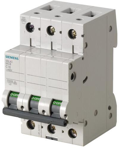 Siemens SENTRON Leitungsschutzschalter, 400V 10kA, 3-polig, B, 32A (5SL4332-6)