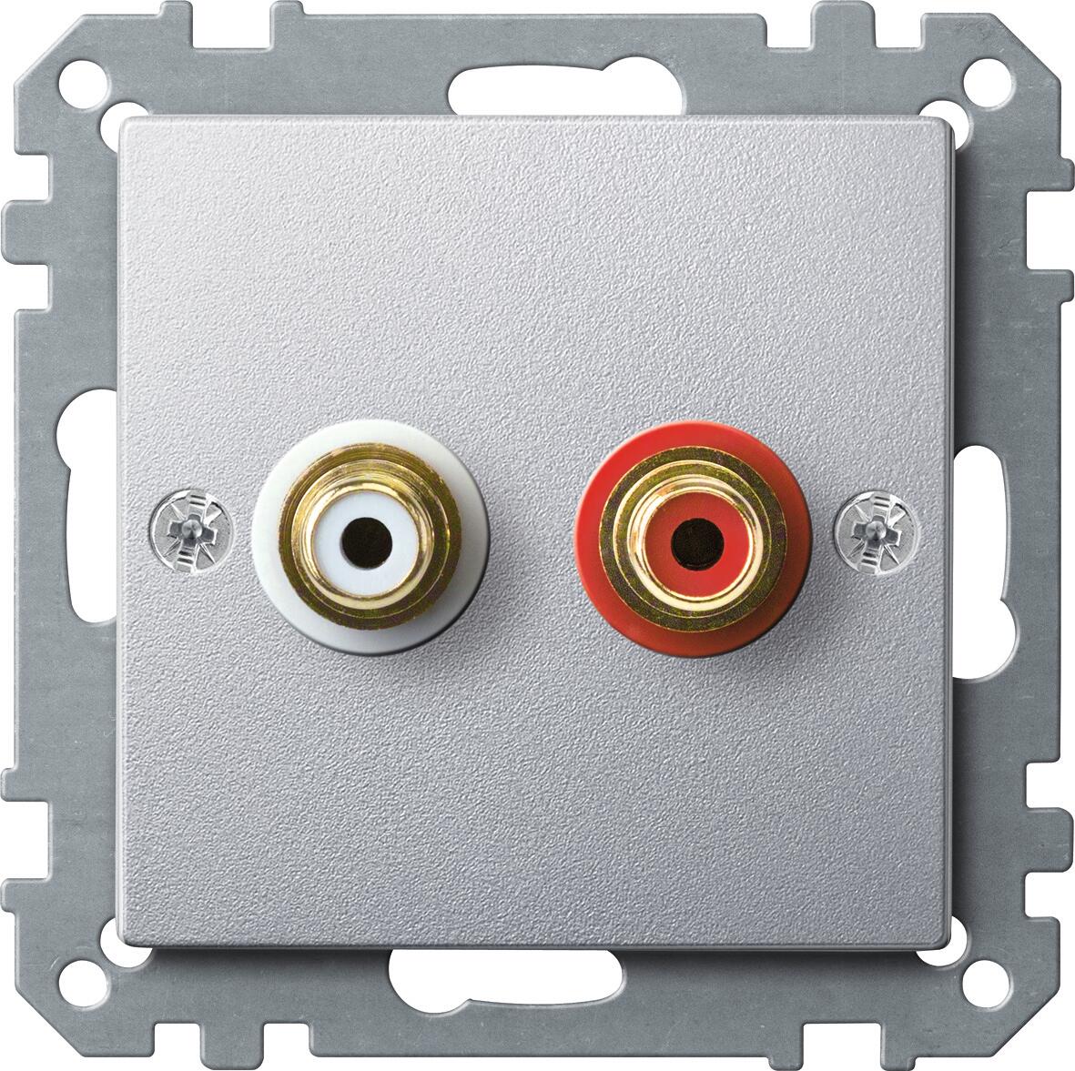 Merten MEG4350-0460 Steckdose für Audio Anschluss, System M, aluminium matt