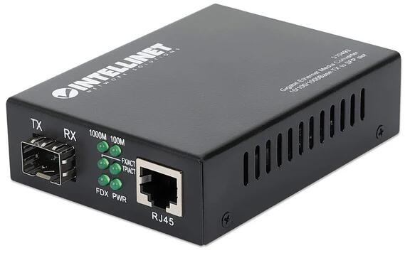 Intellinet Medienkonverter 10/100/1000Base-TX auf SFP ( GBIC ), schwarz (510493)
