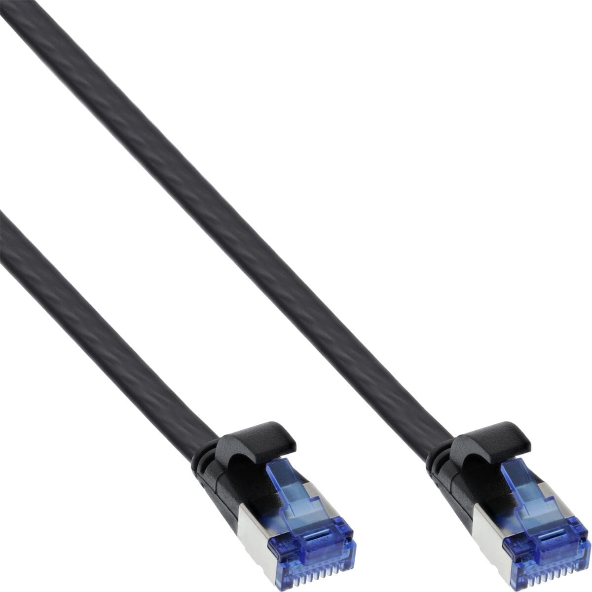 InLine Patchkabel flach, U/FTP, Cat.6A, TPE halogenfrei, schwarz, 20m (75720S)
