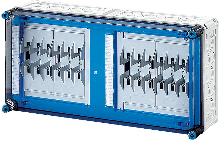 Hensel Mi 6463 NH-Sicherungsgehäuse, 4 x Sicherungsunterteil 160 A, NH 00, 3-polig