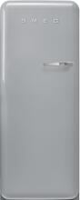 Smeg FAB28LSV6 50"s Style Retro Stand Kühlschrank, 60 cm breit, 270 L, Linksanschlag, Polarsilber Metallic