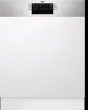 AEG FES6491CZM 6000 SatelliteClean Teilintegrierter Geschirrspüler, 60 cm breit, 14 Maßgedecke, AirDry, MaxiFlex Besteckschublade, Edelstahl