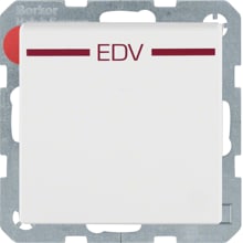 Berker 47516059 Steckdose SCHUKO mit Klappdeckel und Aufdruck EDV rot, Q.1/Q.3, polarweiß samt