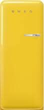 Smeg FAB28LYW6 50"s Style Retro Stand Kühlschrank, 60 cm breit, 270 L, Linksanschlag, gelb